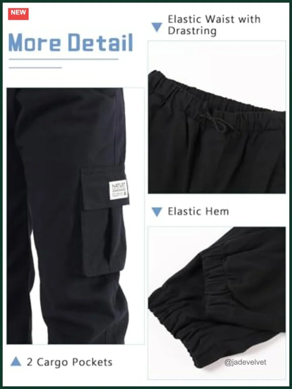 Boys Cargo Joggers Drawstring Jogging Pants Elastic Waist Trousers